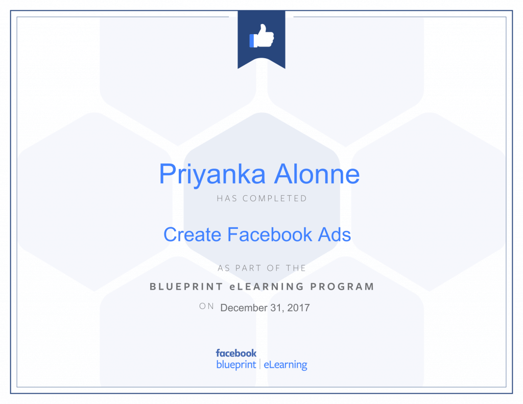 Facebook Blueprint Certification -Create Facebook Ads by Priyanka Alone at ThinkCode.