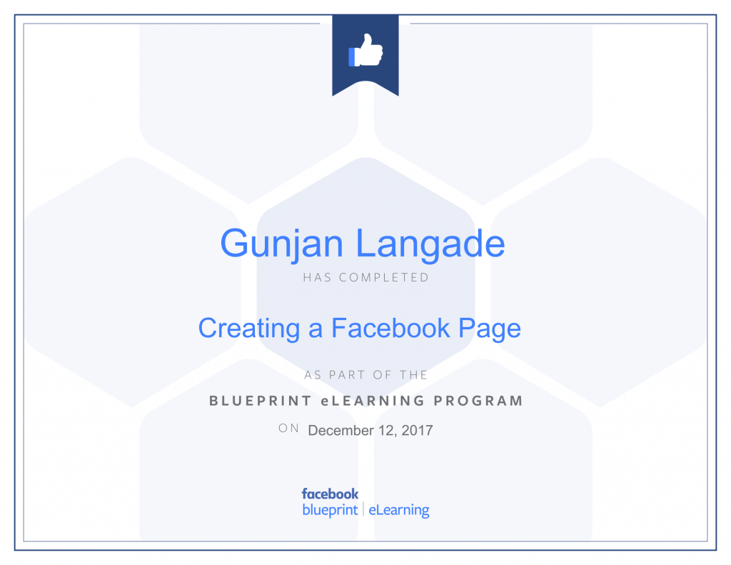 Creating a Facebook Page By Gunjan Langade at ThinkCode