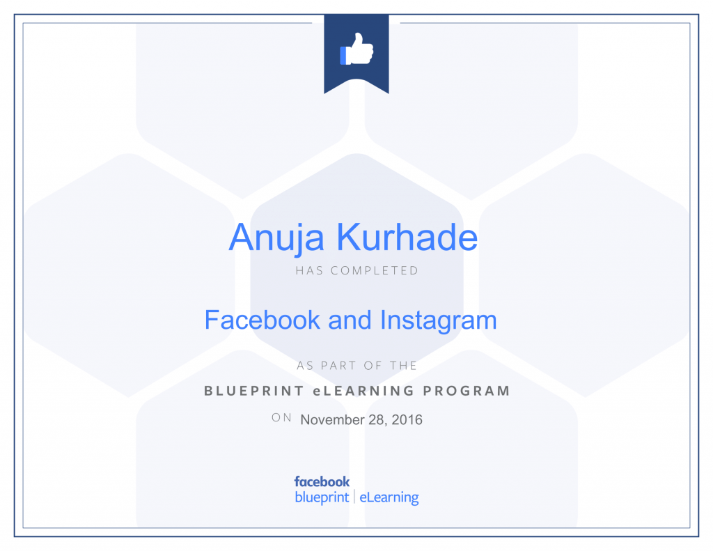 Facebook Certified Advertiser-Anuja Kurhade -thinkcode